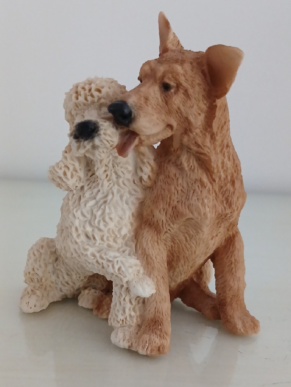 Castagna Italy Poodle Shepherd Resin Figurine 1998 Lovers Series Dog Couple